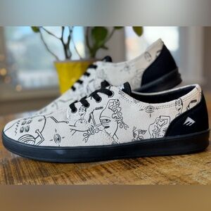 Emerica Skateboard Shoe Romero Laced X Toy Machine Tan Blck Men's 10 Womens 11.5